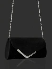 Conjunto de bolso de embrague elegante de noche para mujer con adornos brillantes, correa de cadena de diamantes y juego de pulsera, collar y aretes. Bolso de embrague con solapa y brillos, cadena metálica cruzada para fiesta, boda, baile de graduación, cena/banquete. El mejor regalo para Año Nuevo y San Valentín.