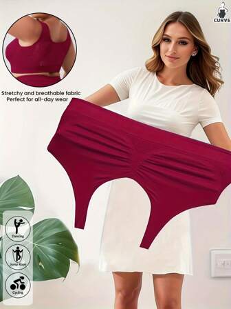 1 قطعة حمالة صدر نسائية كاجوال بلون أرجواني داكن عصرية وجذابة ذات تصميم مفرّغ مريحة وملائمة، ملابس داخلية رياضية لا سلكية للاستخدام اليومي والممارسة اليوغا