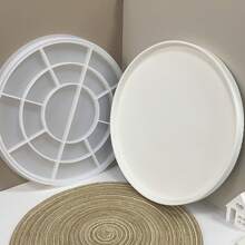 Round Silicone Mold For Concrete, Large Base Tray Shape, Epoxy Clay Plaster Mold, Fruit Tray Pallet Design, Durable Material, Easy Release
