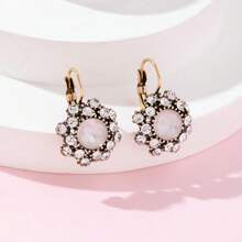 1 paire de boucles d'oreilles à clou vintage en strass français