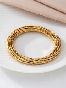 1 件多层线圈波浪图案手链，一体式女士珠宝，夏季海滩礼物