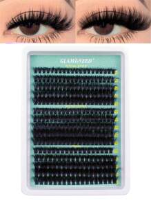 GLAM&NEED Pacote de cílios Volumosos 30D/40D/50D/60D/80D/100D Cílios Únicos Volumosos Pacote de Extensão de Cílios em Formato de D 300 Cílios Únicos 8-16mm Pacote de Cílios Finos para DIY em Casa