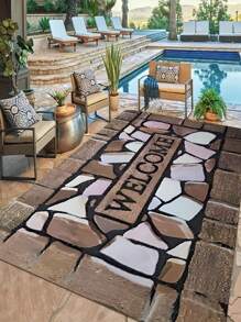 1/2pcs Welcome Home Pebble Printed Pattern Floor Mat - Non Slip Floor Mat, Suitable For Indoor/Outdoor Use, Perfect For Entranc Mats, Kitchen Mats, Laundry Room Mats, Bathroom Mats, Living Room Mats, Etc., Washable Area Mats