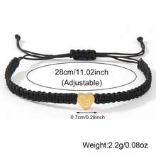 1 件个性化首字母心形手链，情侣字母姓名手链礼物，友谊珠宝，可调节男女通用设计，适合男朋友、女朋友、最好的朋友周年生日礼物