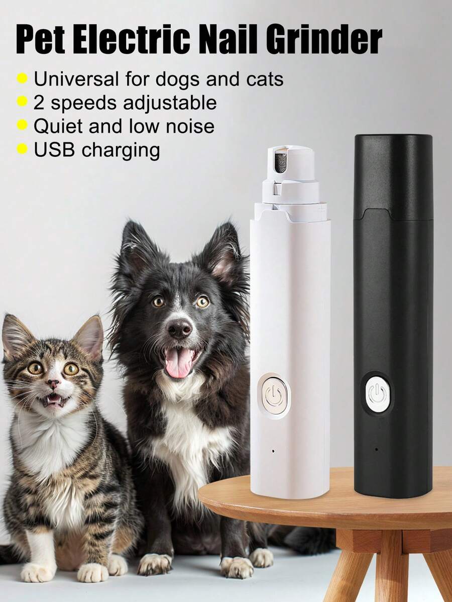 مبرد أظافر كهربائي جديد للحيوانات الأليفة، مناسب للقطط والكلاب، بسرعتين مع إضاءة، مبرد أظافر قابل للشحن، لا يؤذي النقطة الحساسة، طحن أظافر سهل، ضروري للقطط والكلاب