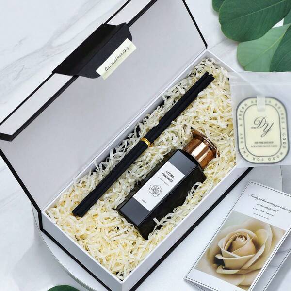 120ml Silver Rose Series Rattan Scented Reed Diffuser Gift Box, Refreshing The Air In The Living Room And Bedroom, The Top Choice For Valentine's Day Gifts, With A Charming Fragrance