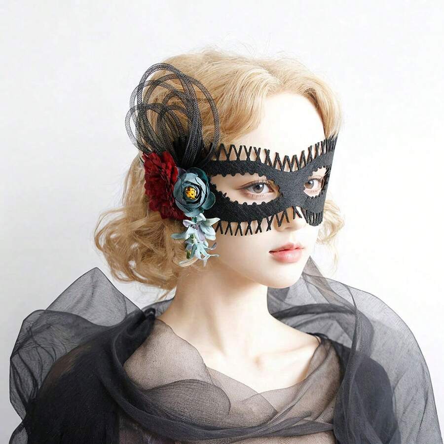 Halloween Costume Face Wear For Women And Girls Creative Spider Eye Wear For Party Cosplay - Burgundy - View 1