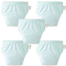 Set de 5 pañales de tela reutilizables para bebé, diseño minimalista y lindo en múltiples colores, adecuado para niños y niñas, pañales de entrenamiento para ir al baño a prueba de fugas, para todas las estaciones
