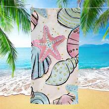 1 قطعة منشفة سميكة بنمط الصدف، منشفة من ألياف فائقة النعومة، منشفة شاطئ صيفية، حصيرة عشب، حصيرة يوغا، مناسبة للاستخدام في حمام السباحة والتخييم والسفر والشاطئ والوشاح