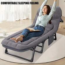 Portable Folding Camping Bed, Folding Single Sofa Bed - Adjustable Sofa Bed, Suitable For Camping And Travel, Comes With Soft Cushions And Pillows, Perfect For Holiday Gifts, Perfect For Outdoor Camping. - 彩色 - 查看 1