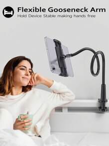 Heavy-Duty Gooseneck Tablet Holder With 360° Rotating Spiral Base | Adjustable Lazy Arm Phone & Tablet Mount For Bed, Office, Kitchen & Gym | Hands-Free Viewing At Perfect Angles | Gift-Ready For Students, Remote Workers & Cooking Enthusiasts