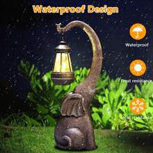 1 pieza Estatua de jardín de dragón, lámpara de pared creativa de resina con energía solar, farol de jardín, ornamento de pared montado, control de interruptor LED, abrazador de árbol de dragón, escultura luminosa de tema de hadas para animal, para interior, exterior, balcón, jardín, césped, terraza y decoración del hogar, regalo ideal para la abuela, mamá, mujeres, decoración navideña, luces navideñas, luces de hadas - Gris Oscuro - Ver 3