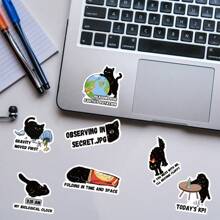 50 Stück schwarze Katzen Aufkleber, süße Katzen Aufkleber, Katzen Aufkleber, süße, lustige Katzen Aufkleber, Cartoon Aufkleber, süße Aufkleber für Wasserflasche, Hydroflask, Gitarre, Gepäck, Handy, Hülle, Laptop, Skateboard, Geschenk, Schulmaterial, Schulanfang