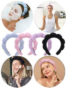 1 件 Spa 头带，蓬松海绵头带适用于洗脸、化妆、护肤、运动或瑜伽，护肤头带，防滑化妆海绵头带，毛巾布头带，洗脸头带，蓬松头带，时尚配饰，送给女性和女孩的精美礼物。、护肤头带、美容、护肤产品、水疗、自我护理、护肤工具、面部护理、美容师用品、皮肤、洗面奶、面部