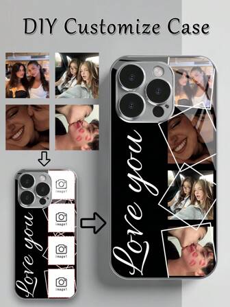 カスタマイズ可能なパーソナライズされた写真デザイン電気メッキ強化ガラススマホケース1個。Samsung S24 Ultra/S25 UltraおよびApple 17 ProMax/16 ProMax/15 Pro/14 Plus/13 Pro/12 Pro Max/11/Xs Max/8/7/6 Plusに対応。ご自身の写真（自撮り/家族写真/ペット写真/友達写真）でデザインできます。お母さん、ガールフレンド、ボーイフレンド、家族、友人への理想的なギフト。スマホとアクセサリー、季節のおすすめ、おしゃれなパーソナライズスマホケース、ボーイフレンド、ガールフレンド、家族、友人、祖父母、カップル、記念日、誕生日に。