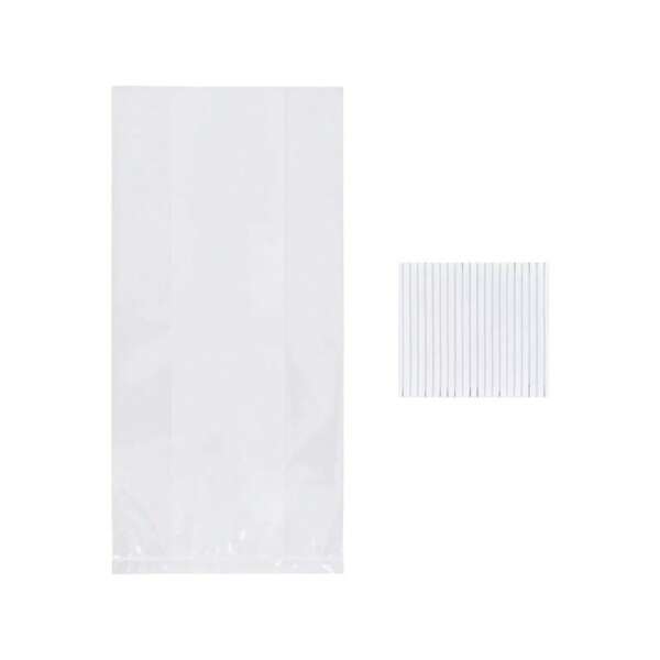 20ct Clear Cello Favor Bag : Polypropylene Treat & Goodie Bags For All Occasions, Birthdays, 10" X 5"