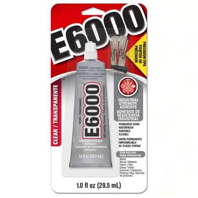 1.0 Fl Oz Glue With Precision Tips Clear - E6000: Water-Resistant Craft Adhesive, Dries Clear, Ideal For Shoes & Art Projects