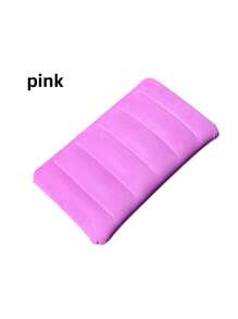2/1 pieza Almohada decorativa inflable de PVC con flocado de talla grande, cojín gruadrado para viajes al aire libre, siesta, respaldo y asiento