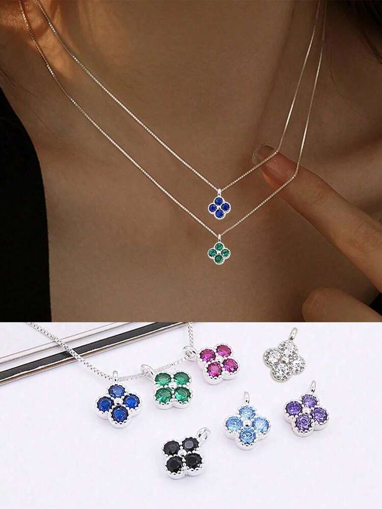 S925スターリングシルバー ネックレス 四葉のクローバー ネックレス