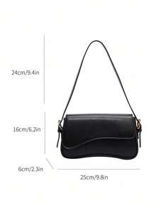 Womens Retro Classic PU Leather Shoulder Crossbody Bag For Women Flap Saddle Messenger Bag Chic Casual Purse - 黑色 - 查看 8