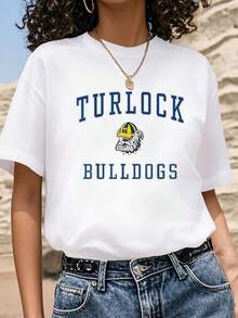 Turlock High School Bulldogs-Shirt C1        Summer-Shirt Women - White - View 1