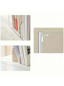 1 PC Desktop Book Stand Office Plastic Japanese Storage Organizer, Book Holder, 3-Slot Transparent Acrylic Document Organizer, Magazine And File Storage Rack , Back To School Gifts - Multicolor - View 10