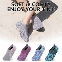 Scurtain Barefoot Shoes Women Men Beach Swim Aqua Socks Summer Quick-Dry Sandals Slippers - Mesh Whitepink - 查看 6