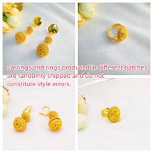 5 pièces/set Collier de perles africaines de Dubaï, boucles d'oreilles, ensemble de bijoux pour femmes, plaqué or 24 carats, cadeau de mariage de mariée pour fête