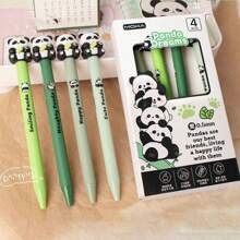 4 Stücke kreative Cartoon neutrale Stifte, süße Kapibarasan Panda Kugelschreiber, schnell trocknende Schüler Druckknopfstifte