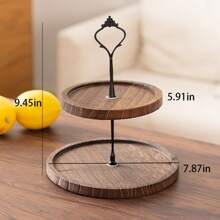 Creative European-Style Dessert Kitchen Restaurant Double-Layer Three-Layer Cake Tray Wooden Dessert Table Decoration Tray Cake Dessert Rack Party Hotel Tray Fruit Plate