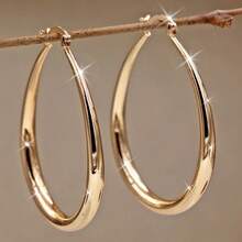 Simple Colorful Hoop Earrings - Women's Elegant Jewelry Gifts - Vàng - Xem 1