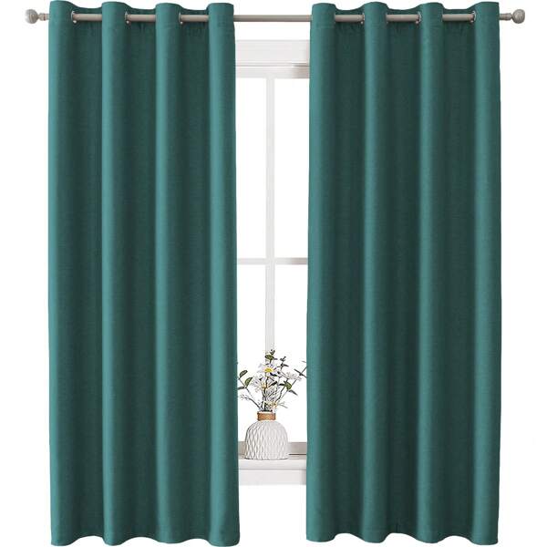 YSTYLE Ystyle Gardinen Blickdicht 2er Set, Curtains Leinenoptik Effekt, Vorhang Verdunklungsvorhänge, Thermovorhang Kälteschutz, Gardinen Mit Ösen, Schallschutz Vorhang