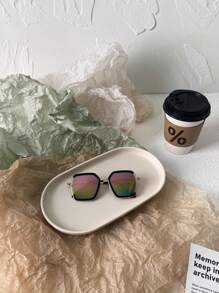 1 par de gafas ultraligeras para niños, cómodas de usar para niños y niñas, adecuadas para fotografía, uso casual, fiestas, ciclismo, viajes, deportes, con montura cuadrada personalizada, diseño de cejas, con estilo a la moda