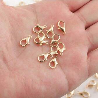 100 pièces 12*7mm Fermoirs mousquetons Anneaux ouverts Mélange de couleurs or et argent Accessoires de bijouterie pour la fabrication de bijoux, bracelets, colliers