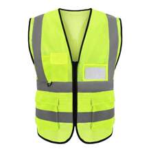 Peach Shaped Mesh With Multiple Pockets,Reflective Vest, Construction Site, Sanitation, Traffic, Yellow Reflective Vest, Multiple Pockets For Duty, Proxy Driving, Reflective Back