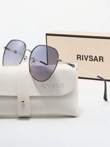Óculos de sol polarizados redondos elegantes e retrô RIVSAR de metal para mulheres, óculos de sol tipo gatinho para lazer ao ar livre, festa, viagem, reunião, verão, proteção solar de alta qualidade, presente de marca para festivais, presente ideal para o Dia dos Namorados, Natal, Halloween