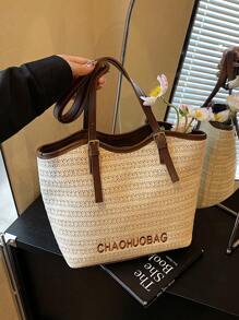 peach tree Women Tote Bag, Small Square Handbag, Woven Handbag, Woven Tote Bag, Multifunction, Small Size, Retro Style, Women Travel Bag, Suitable For University, School, Travel, Vacation, Lightweight, Large Capacity, Autumn, Christmas, Thanksgiving, Fashion, Casual, Travel, Gift For Friends, Valentine's Day, Peach Tree Brand