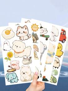 Colores aleatorios, Nuevos juguetes infantiles 2025 Pegatinas de animales de dibujos animados para decorar el zoológico, pegatinas para libros de computadora, pegatinas para estuches de lápices, pegatinas temporales, imprescindibles para volver a la escuela