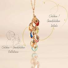 Custom Name Custom Letters And Multi-Stone Birthstone Necklace, Personalized Birthstone Necklace, Family Birthstone Necklace, Birthday Gift, New Year's Gift