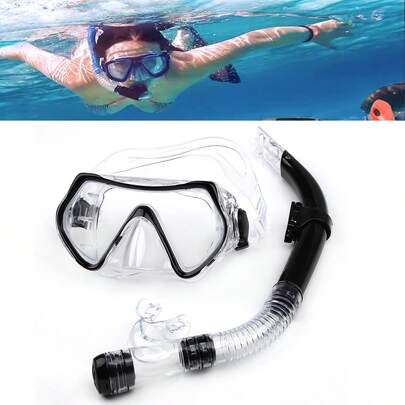 SHENYU 成人和青少年男女通用呼吸管套装，含面罩和呼吸管，海滩必需品，海滩配件，泳池浮板