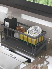 1 件装多功能厨房收纳架，可选白色/黑色/灰色，包含抹布架、海绵架、钢丝绒垫架，适用于厨房、餐厅，优雅的北欧风格，无需钻孔，承重力强，防锈，易于安装和清洁。 - 彩色 - 查看 16