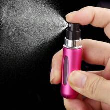 5 Stücke Reisegrößen Parfüm Nachfüllflasche, Aluminiumlegierung Boden, tragbarer Mini Zerstäuber, nachfüllbar, Sprühflasche für Damen Taschenzerstäuber Eau de Cologne 5ml