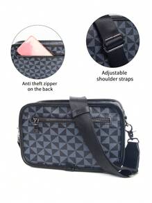 Crossbody Bag Sling Bag Shoulder Bag Square Bag Multifunctional Waterproof For Back To School College For Business Travel PU Leather Minimalist Retro Business Streetwear Stylish For Men For Boys For College Student Boyfriend Gift