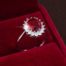 1 pieza Anillo con incrustaciones de zirconia de estilo de lujo