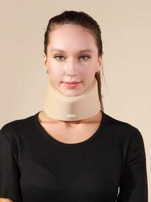 VBOSI 1 件男女通用可调节颈托 - 柔软泡沫颈部支撑支架，适合男士女士健身配件 - 米色 - 查看 2