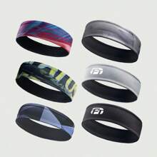 6 piezas de diademas deportivas de seda de hielo, transpirables, con elástico y que absorben la humedad, adecuadas para yoga, correr, fitness y trabajo al aire libre, para hombres y mujeres