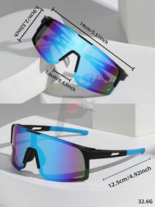 1副女士时尚运动眼镜，采用独特的镜腿撞色设计，时尚镀膜镜片，蓝色镜框，适合户外骑行、运动、装饰、防护、骑行、防晒等用途。 - 彩色 - 查看 13