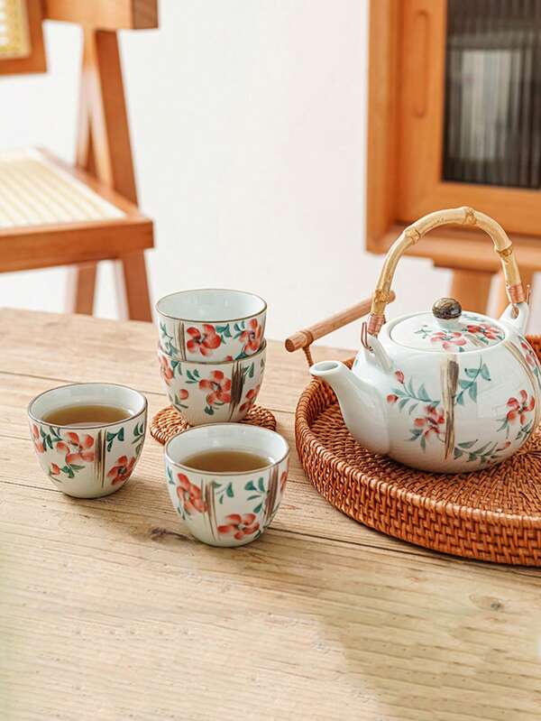 1 set di servizio da tè in ceramica, tazze da tè Kung Fu retrò di lusso e leggere, adatte per intrattenere ospiti e amici, confezionate in scatola regalo, ideali per il tè rosso mediorientale, il caffè saudita e come regalo per gli amici
