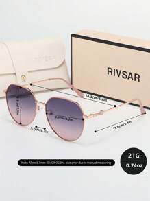 Óculos de sol polarizados redondos elegantes e retrô RIVSAR de metal para mulheres, óculos de sol tipo gatinho para lazer ao ar livre, festa, viagem, reunião, verão, proteção solar de alta qualidade, presente de marca para festivais, presente ideal para o Dia dos Namorados, Natal, Halloween
