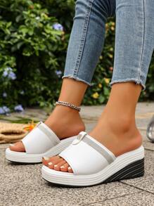 Casual Slip-On Slippers Fashion Versatile Comfortable Wedge Platform Women Sandals